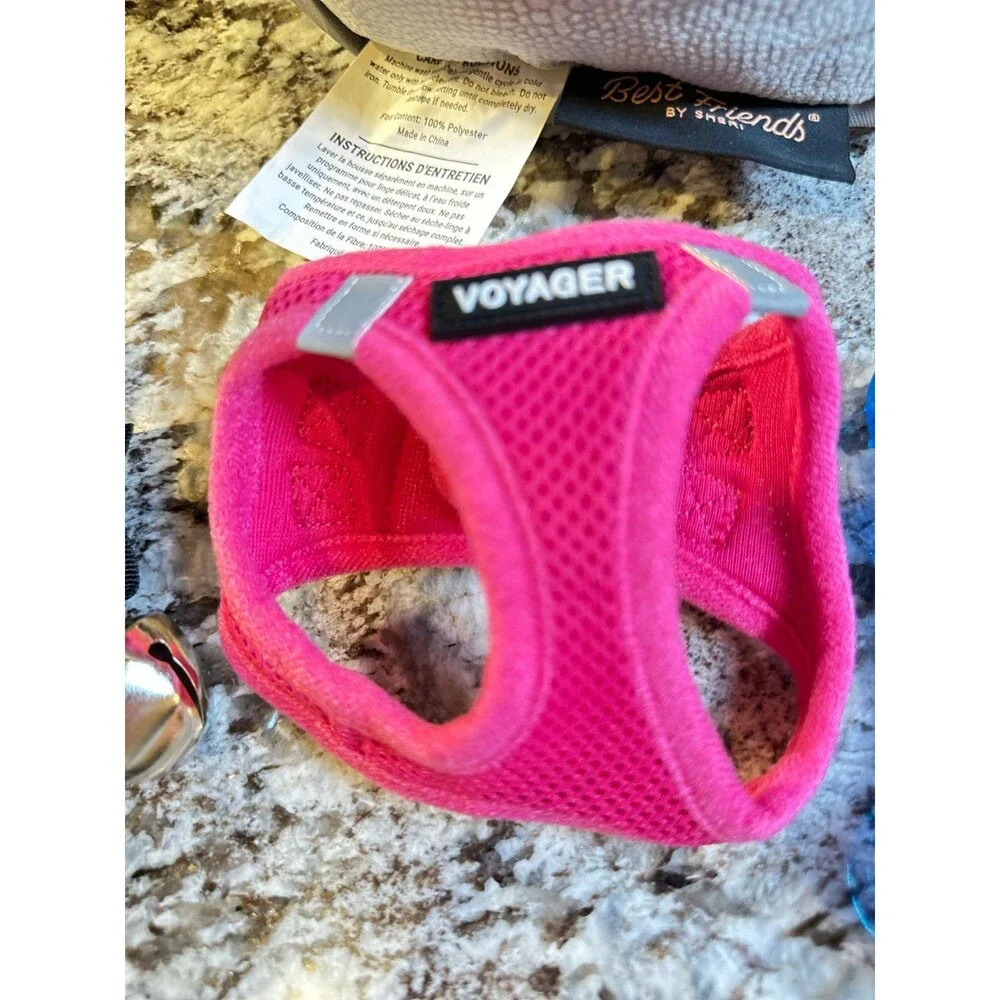 Dog, Cat Bed, Harness, Teething bone, Bells for door, bundle.